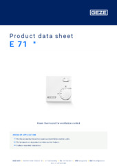 E 71  * Product data sheet EN