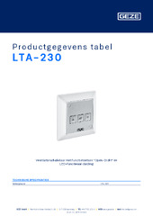 LTA-230 Productgegevens tabel NL