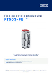 FT503-FB  * Fișa cu datele produsului RO