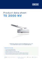 TS 2000 NV Product data sheet EN