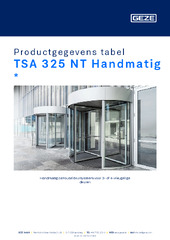 TSA 325 NT Handmatig  * Productgegevens tabel NL
