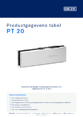 PT 20 Productgegevens tabel NL