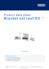 Bracket set roof D3  * Product data sheet EN