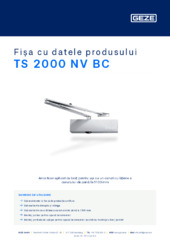 TS 2000 NV BC Fișa cu datele produsului RO