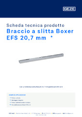 Braccio a slitta Boxer EFS 20,7 mm  * Scheda tecnica prodotto IT