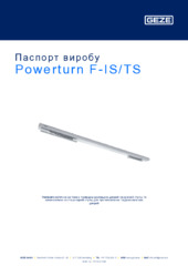 Powerturn F-IS/TS Паспорт виробу UK