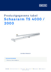 Schaararm TS 4000 / 2000 Productgegevens tabel NL