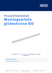 Montageplade glideskinne BG Produktdatablad DA