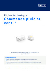 Commande pluie et vent  * Fiche technique FR