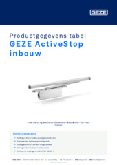 GEZE ActiveStop inbouw Productgegevens tabel NL