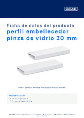perfil embellecedor pinza de vidrio 30 mm Ficha de datos del producto ES