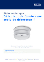 Détecteur de fumée avec socle de détecteur  * Fiche technique FR