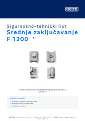 Srednje zaključavanje F 1200  * Sigurnosno-tehnički list HR