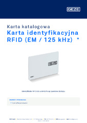 Karta identyfikacyjna RFID (EM / 125 kHz)  * Karta katalogowa PL