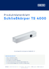 Schließkörper TS 4000 Produktdatenblatt DE