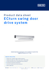ECturn swing door drive system Product data sheet EN