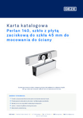 Perlan 140, szkło z płytą zaciskową do szkła 45 mm do mocowania do ściany Karta katalogowa PL