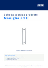 Maniglia ad H Scheda tecnica prodotto IT