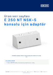 E 250 NT NSK-S konsolu için adaptör Ürün veri sayfası TR