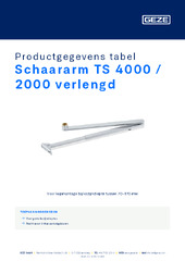 Schaararm TS 4000 / 2000 verlengd Productgegevens tabel NL