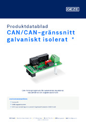 CAN/CAN-gränssnitt galvaniskt isolerat  * Produktdatablad SV