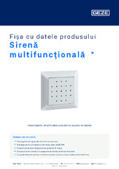 Sirenă multifuncțională  * Fișa cu datele produsului RO