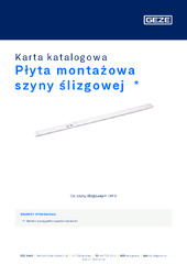Płyta montażowa szyny ślizgowej  * Karta katalogowa PL