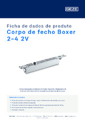 Corpo de fecho Boxer 2-4 2V Ficha de dados de produto PT