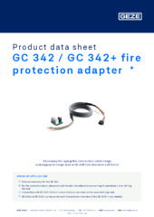 GC 342 / GC 342+ fire protection adapter  * Product data sheet EN