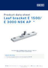 Leaf bracket E 1500/ E 3000 NSK AP  * Product data sheet EN