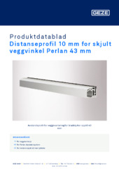 Distanseprofil 10 mm for skjult veggvinkel Perlan 43 mm Produktdatablad NB