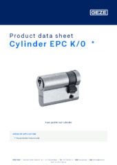 Cylinder EPC K/0  * Product data sheet EN