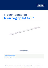 Montageplatta  * Produktdatablad SV