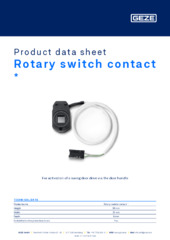 Rotary switch contact  * Product data sheet EN