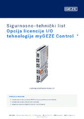 Opcija licencije I/O tehnologije myGEZE Control  * Sigurnosno-tehnički list HR