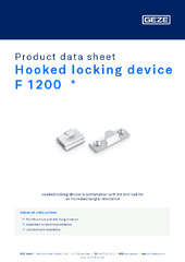 Hooked locking device F 1200  * Product data sheet EN