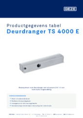 Deurdranger TS 4000 E Productgegevens tabel NL