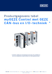 myGEZE Control met GEZE CAN-bus en I/O-techniek  * Productgegevens tabel NL