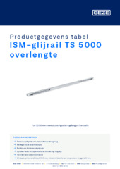 ISM-glijrail TS 5000 overlengte Productgegevens tabel NL