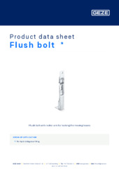 Flush bolt  * Product data sheet EN
