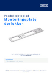 Monteringsplate dørlukker Produktdatablad NB