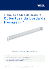 Cobertura da borda de fresagem  * Ficha de dados de produto PT