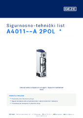 A4011--A 2POL  * Sigurnosno-tehnički list HR