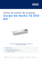 Corpo de fecho TS 550 NV Ficha de dados de produto PT