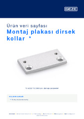 Montaj plakası dirsek kollar  * Ürün veri sayfası TR