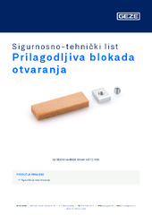 Prilagodljiva blokada otvaranja Sigurnosno-tehnički list HR