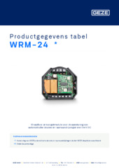 WRM-24  * Productgegevens tabel NL