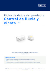 Control de lluvia y viento  * Ficha de datos del producto ES