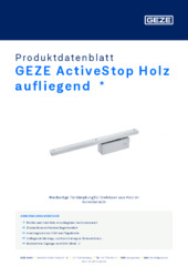 GEZE ActiveStop Holz aufliegend  * Produktdatenblatt DE