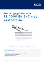 TS 4000 EN 5-7 met vastzetarm Productgegevens tabel NL